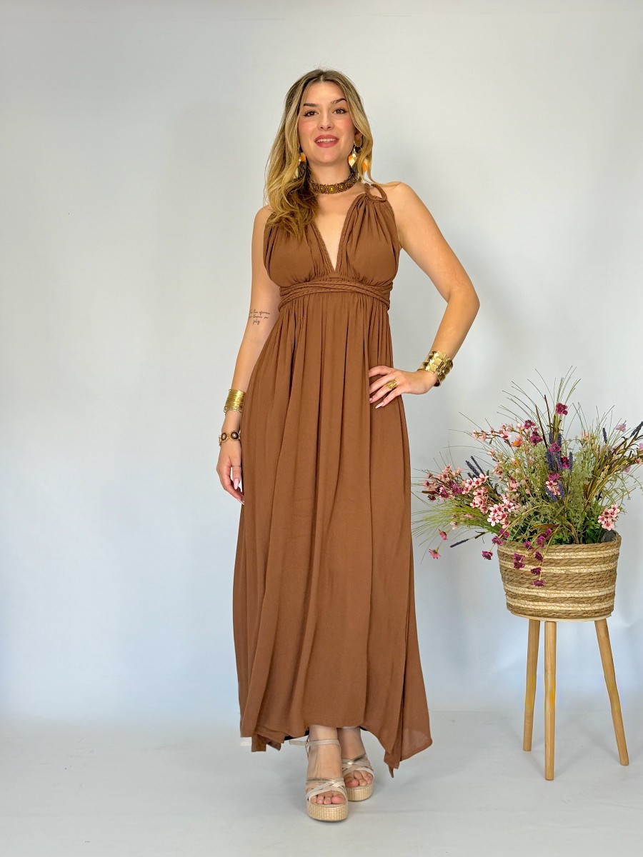 Vestido Indira marron Makiara