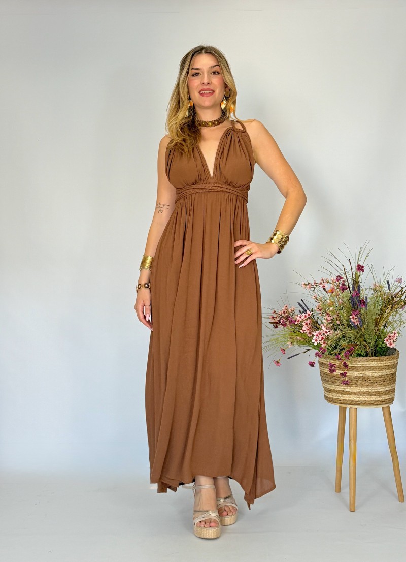 Vestido Indira marron Makiara