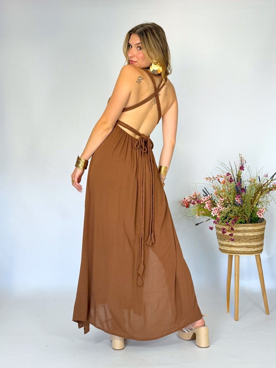 Vestido Indira marron Makiara