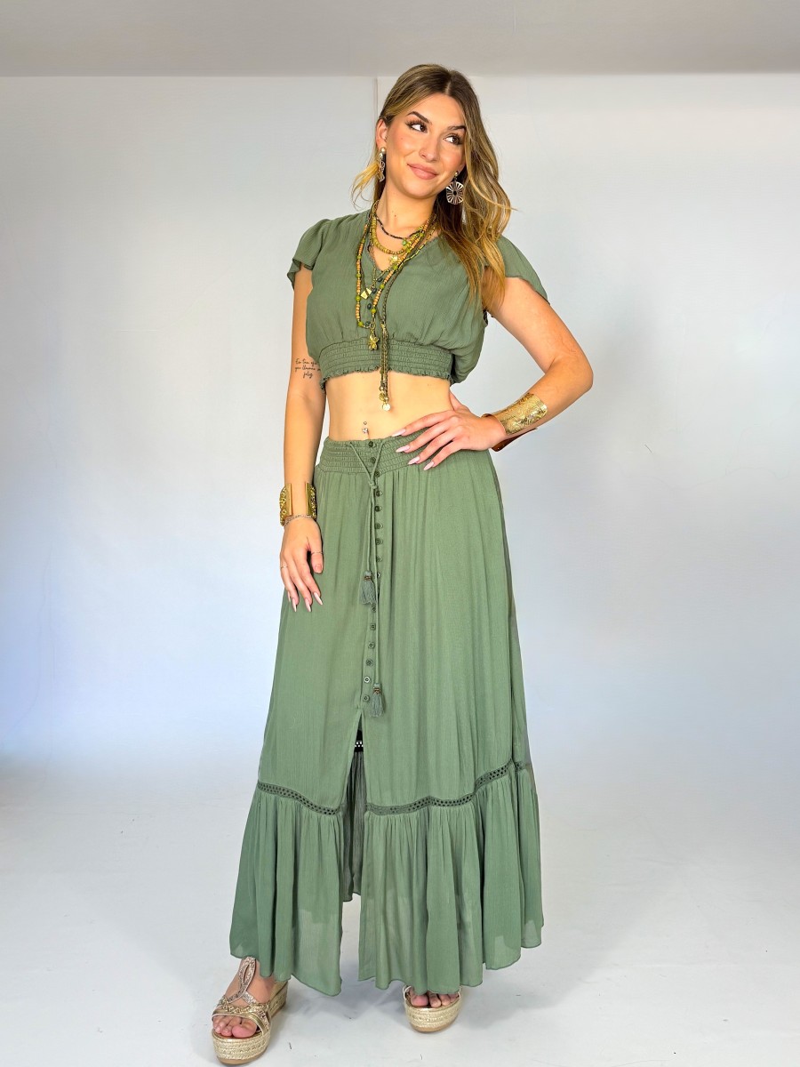 Falda Orquídea me&me – Boho artesanal con movimiento suave