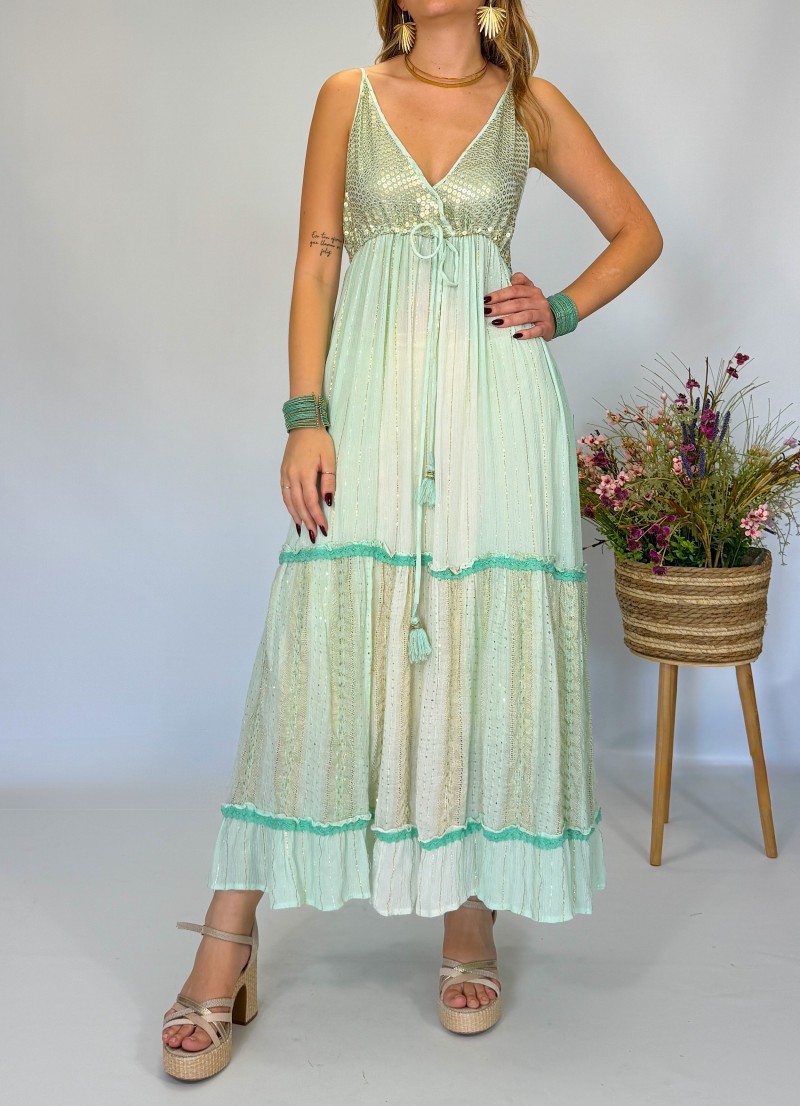 Vestido Noa aguamarina Trilce