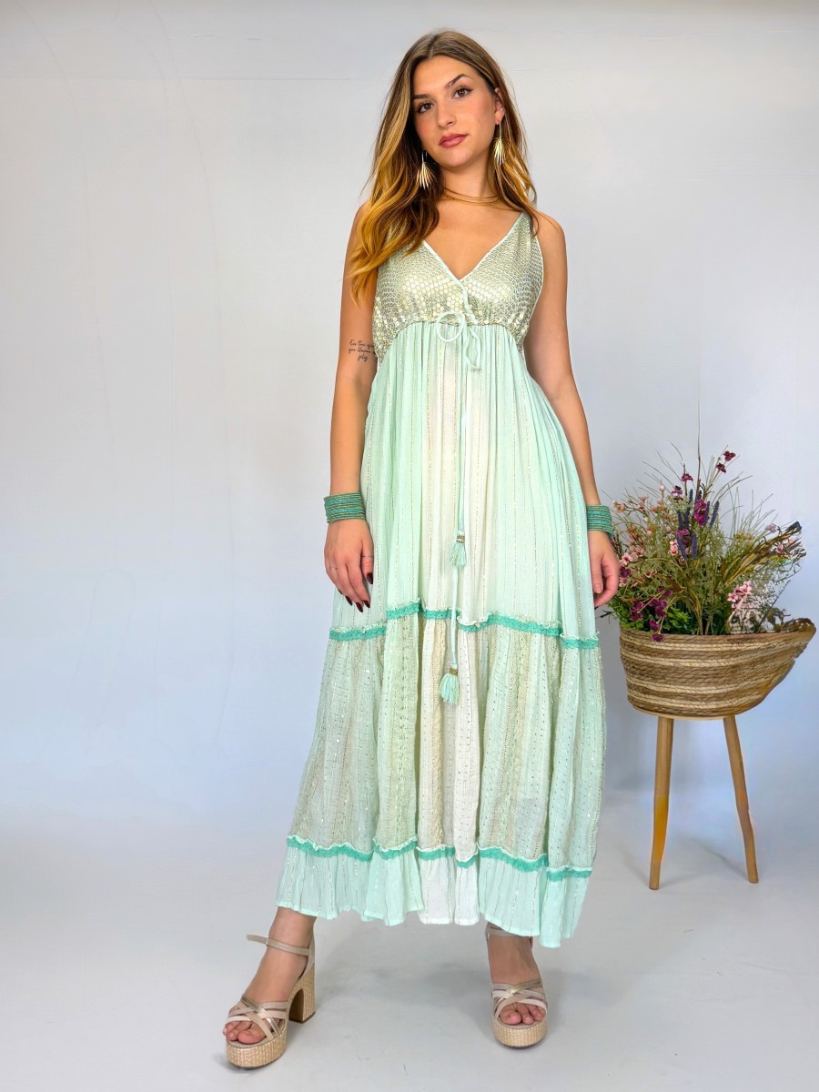 Vestido Noa aguamarina Trilce