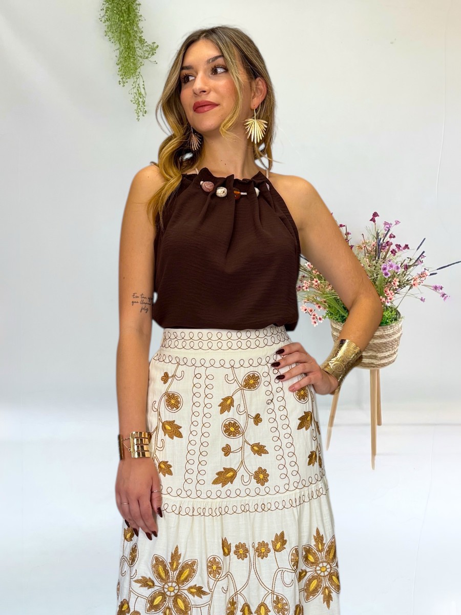 Blusa Piedras marrón