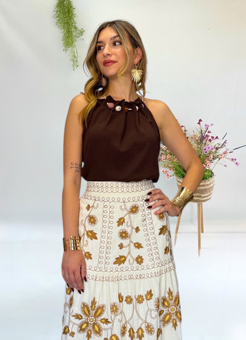 Blusa Piedras marrón