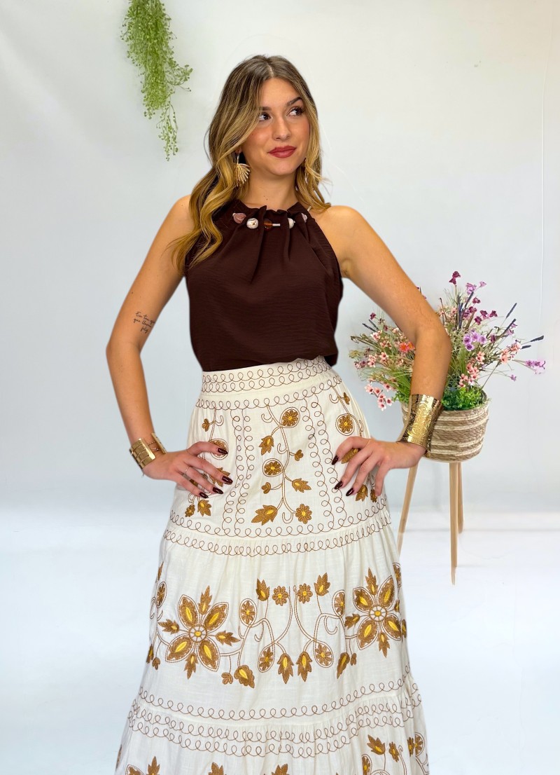 Blusa Piedras marrón