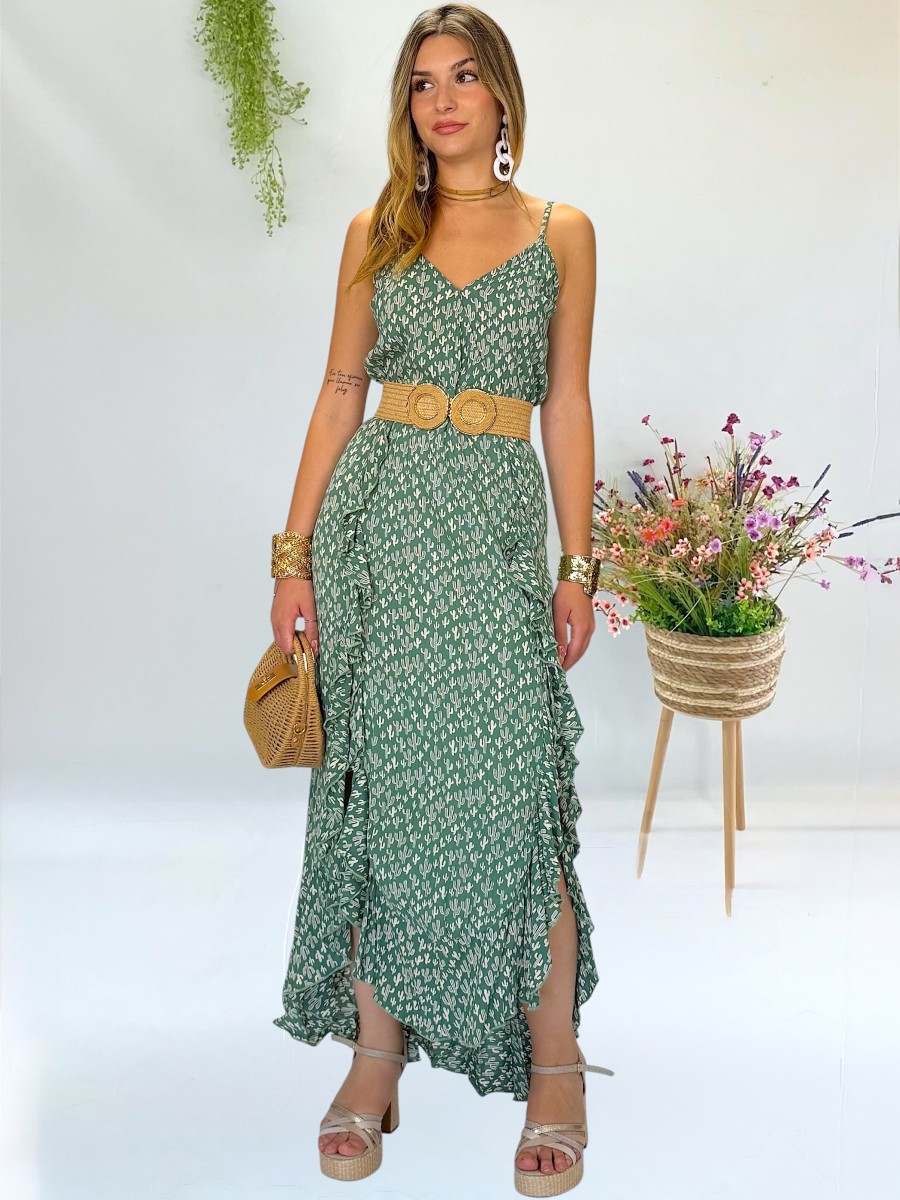 Vestido Sandra verde Trilce