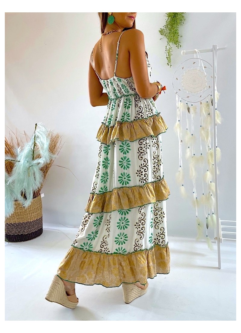 Vestido Alise bordados verde