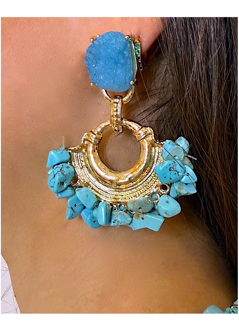 Pendientes Ibiza azul