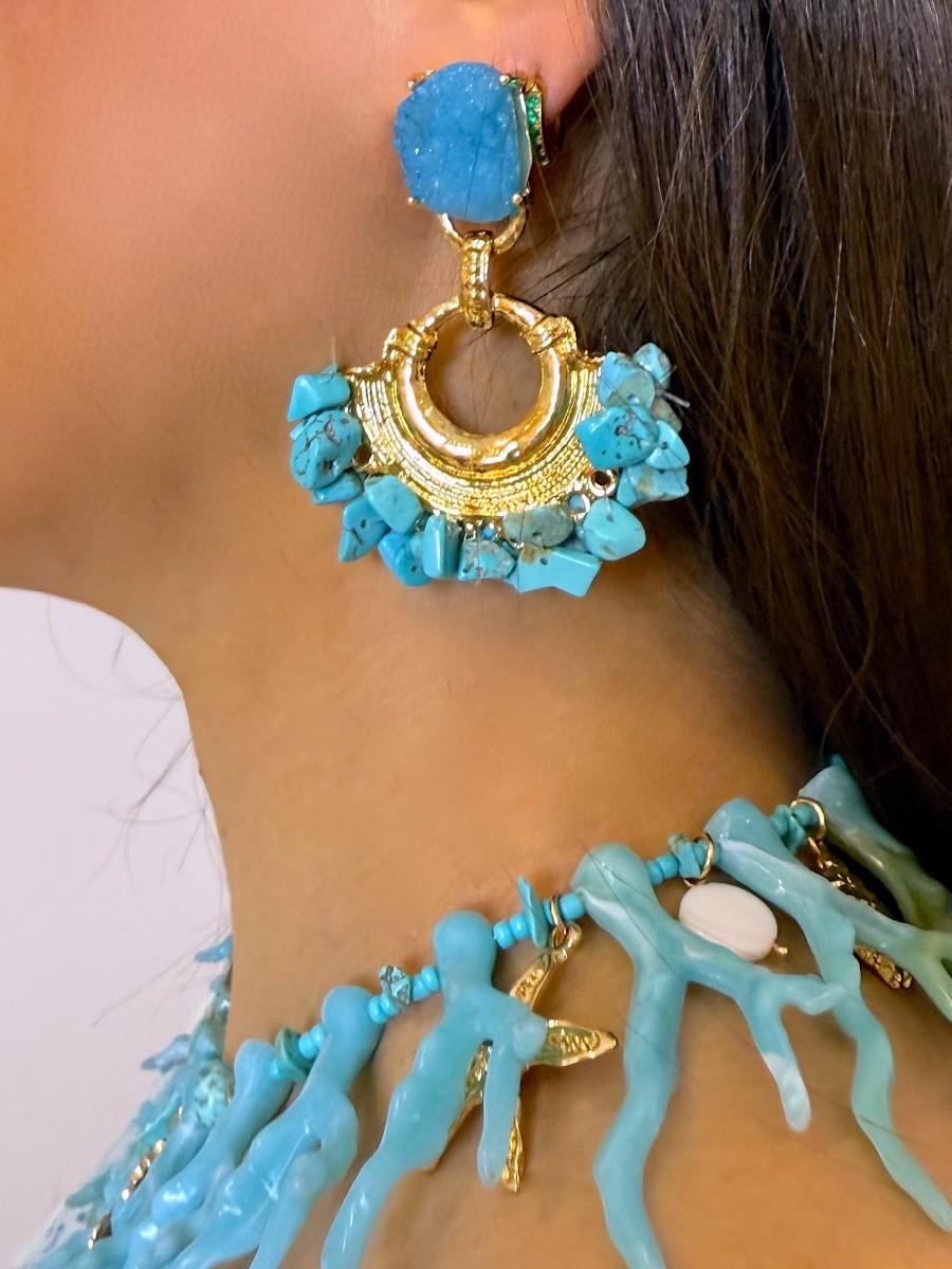 Pendientes Ibiza azul
