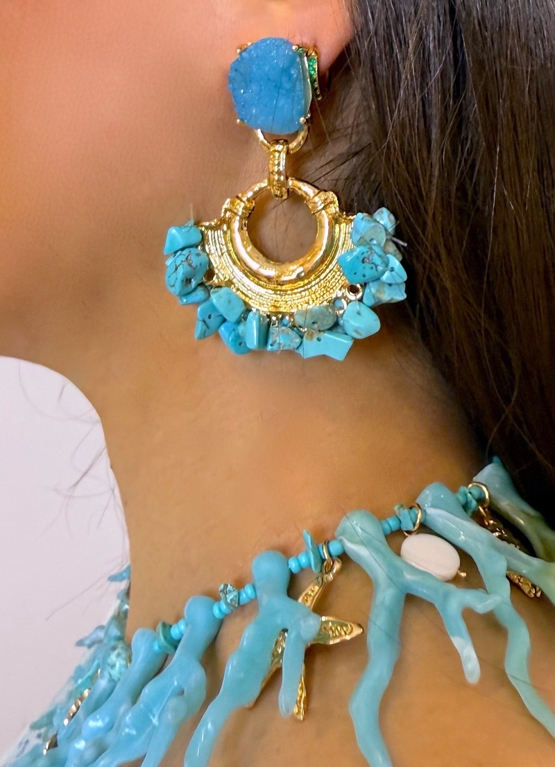 Pendientes Ibiza azul