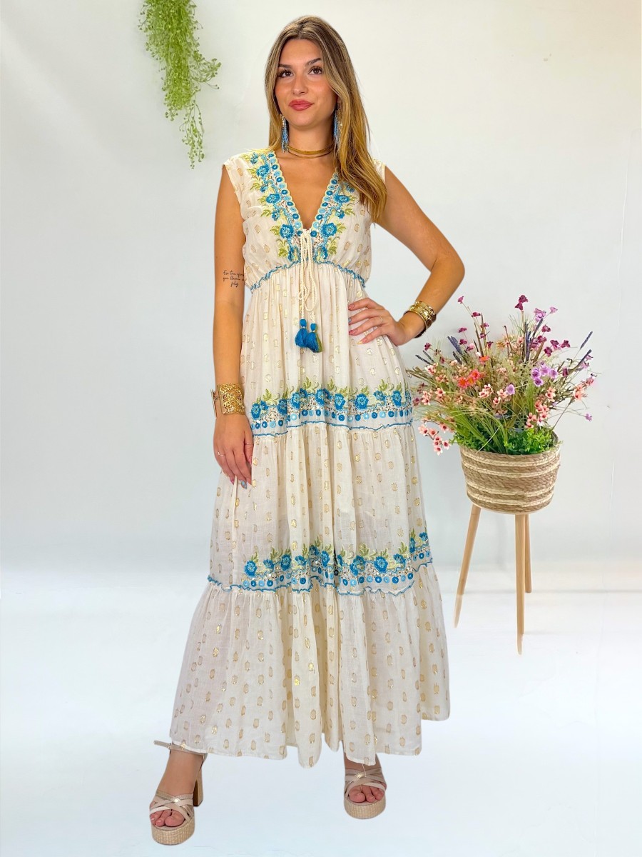 Vestido Palma bordado