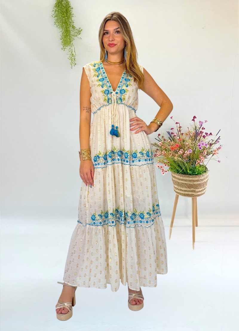 Vestido Palma bordado
