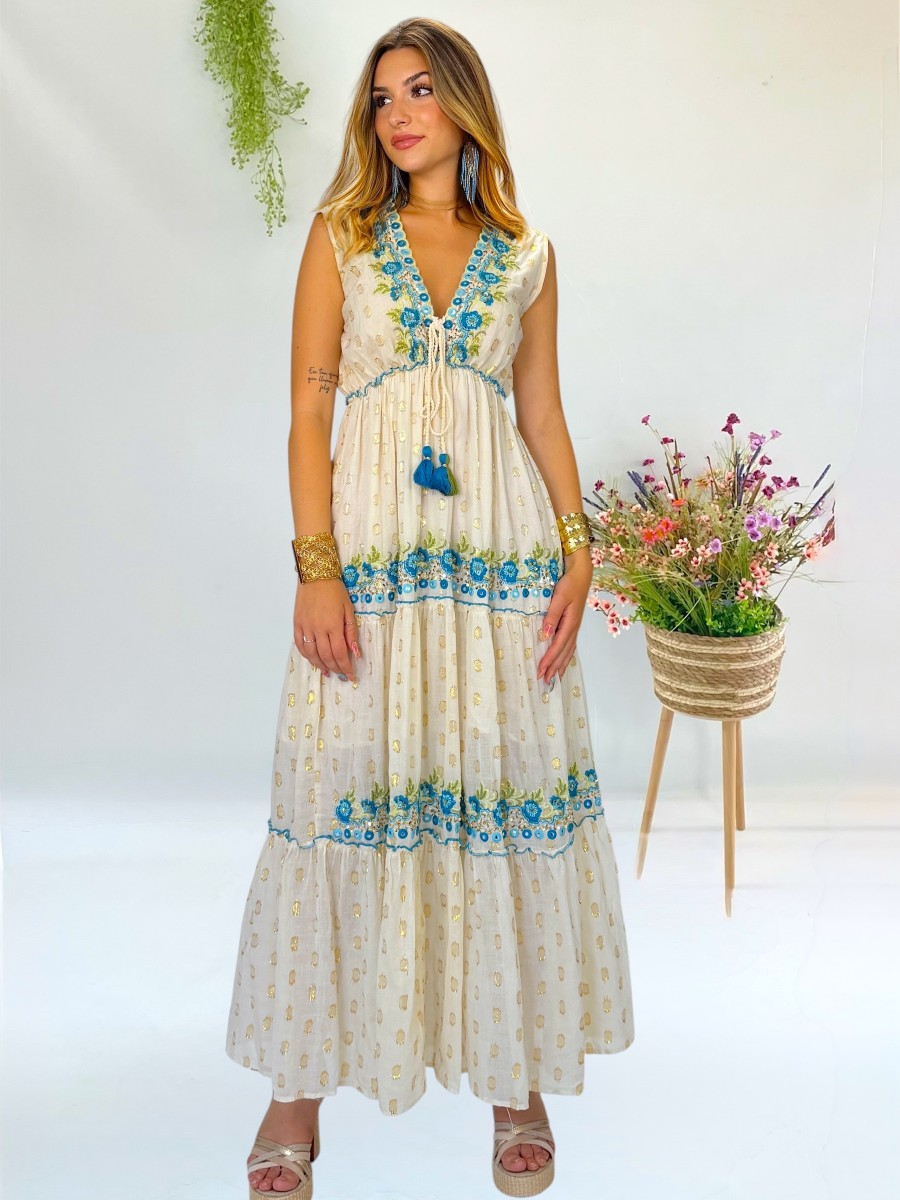 Vestido Palma bordado