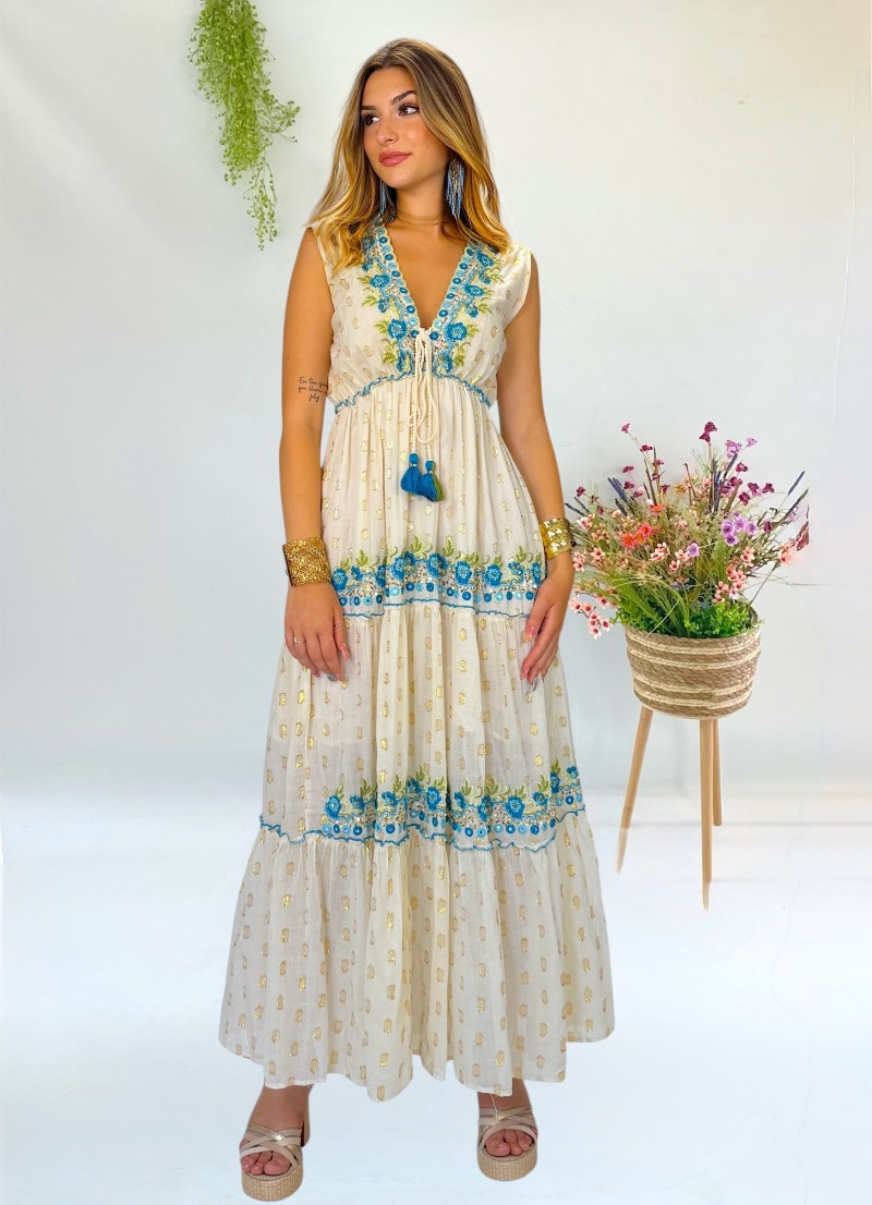 Vestido Palma bordado