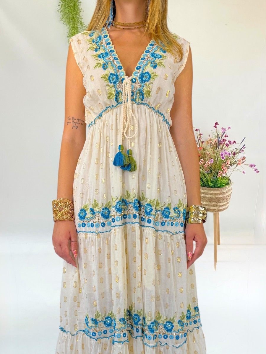 Vestido Palma bordado