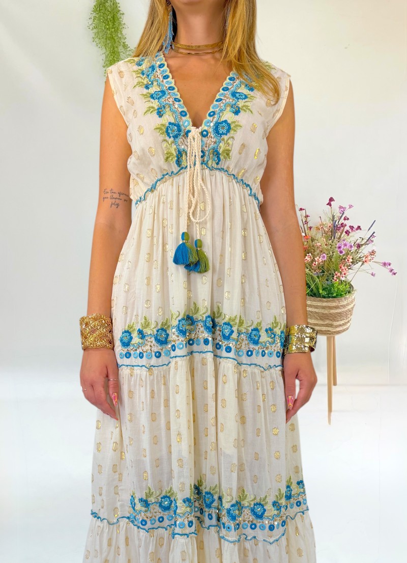 Vestido Palma bordado
