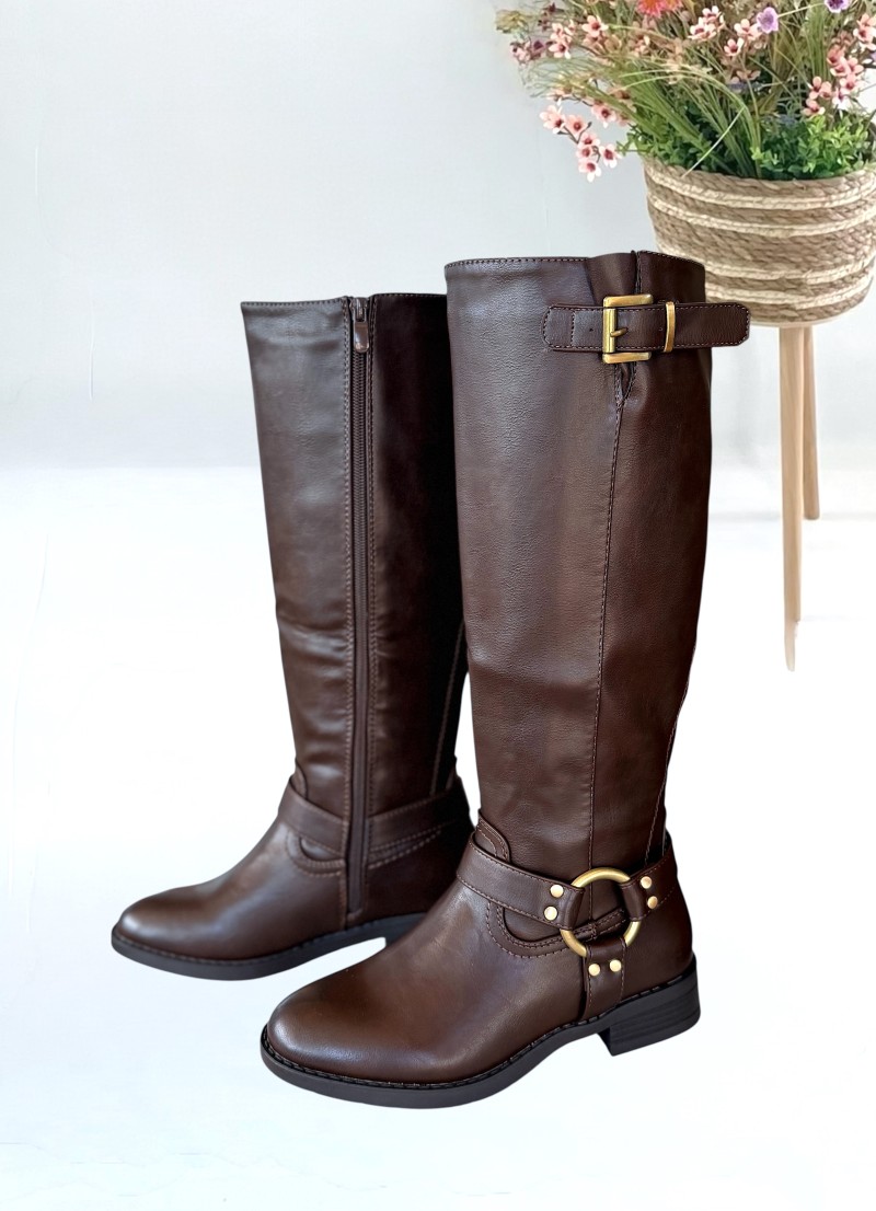 Botas Hebilla marron chocolate