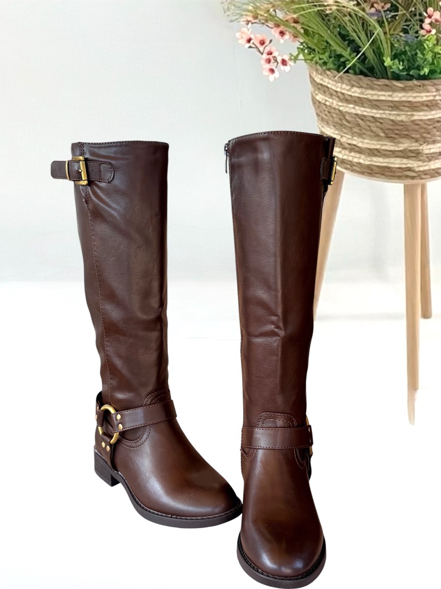 Botas Hebilla marron chocolate