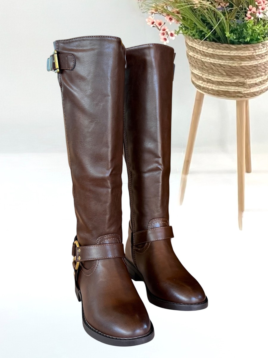 Botas Hebilla marron chocolate