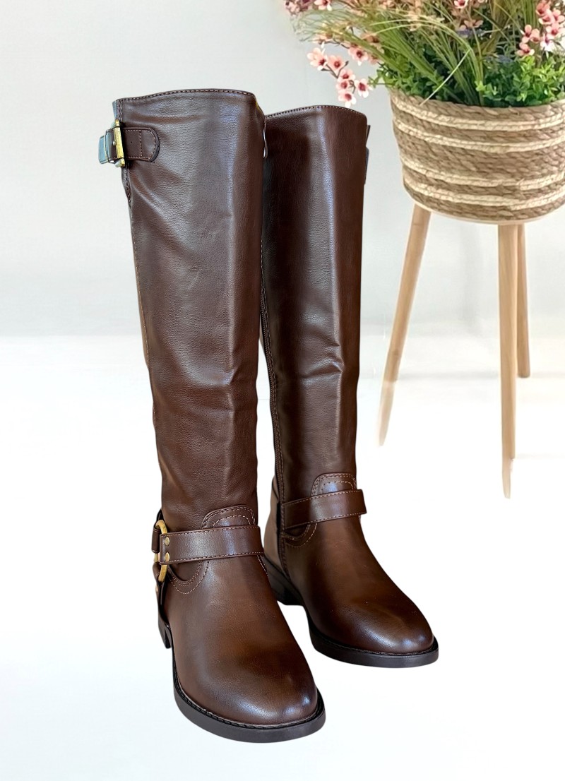 Botas Hebilla marron chocolate