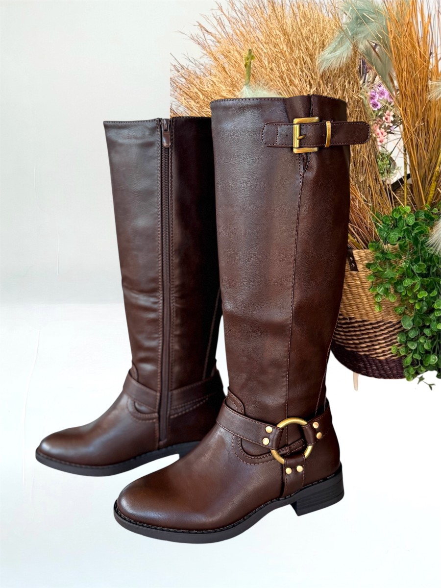 Botas Hebilla marron chocolate