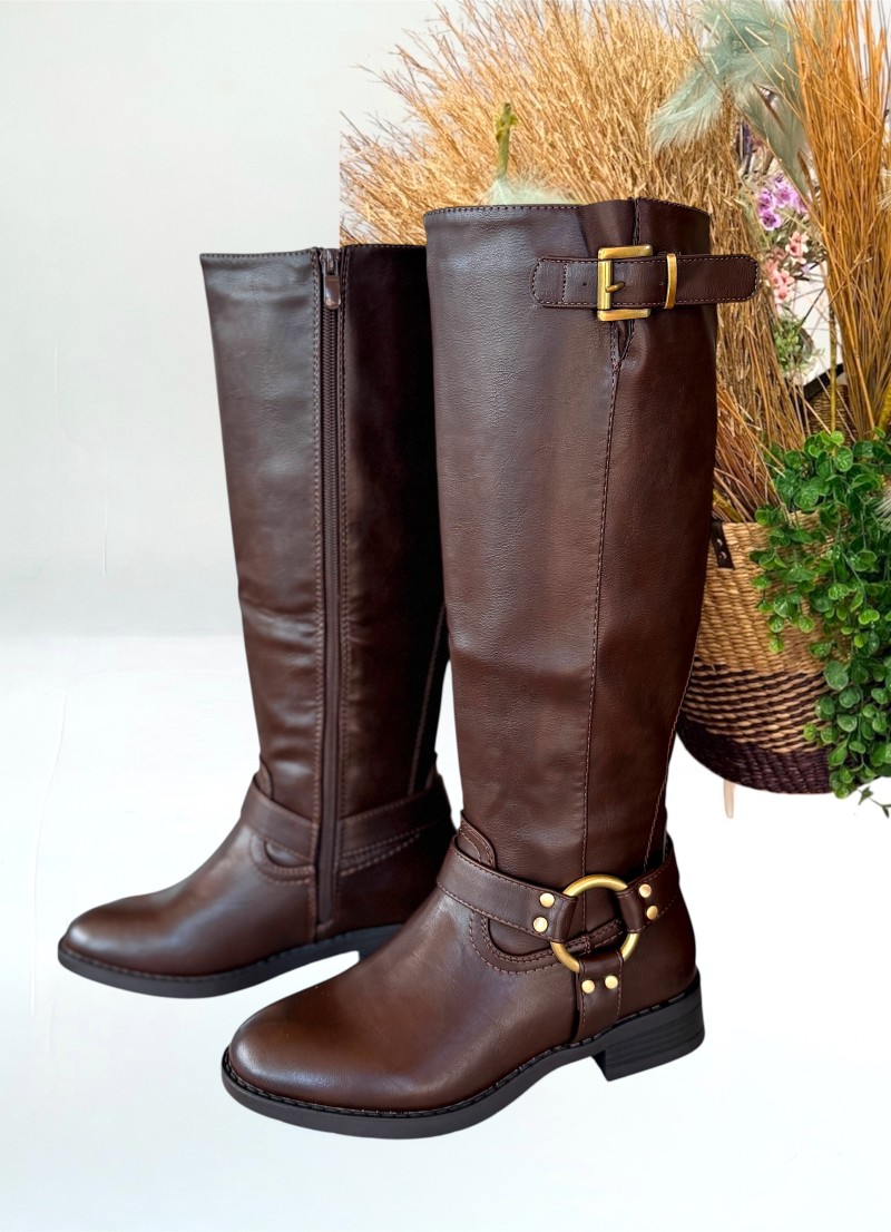 Botas Hebilla marron chocolate