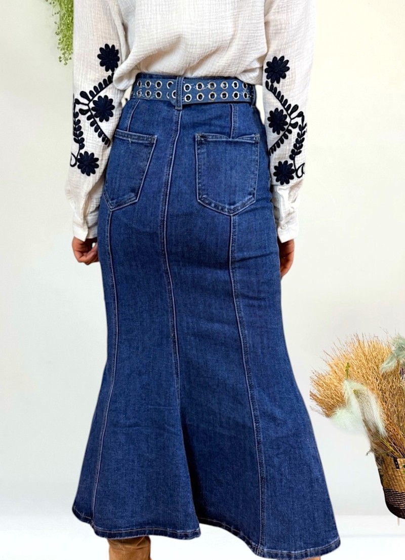 Falda vaquera midi
