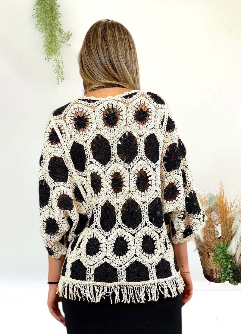 Jersey Adela beige y negro