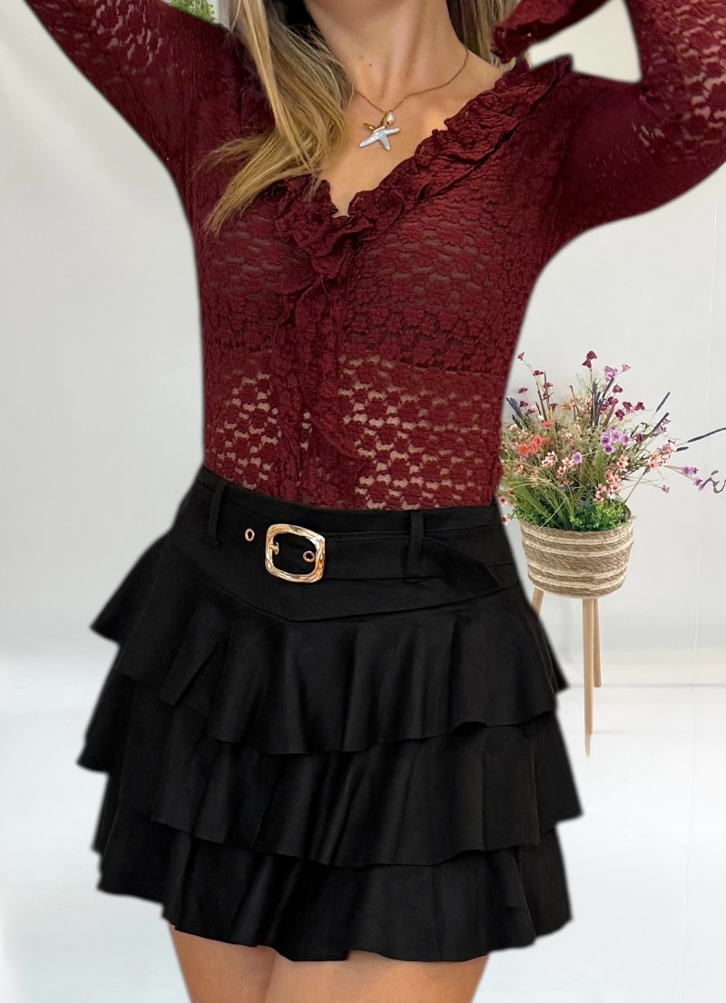 Blusa Vera granate burdeos