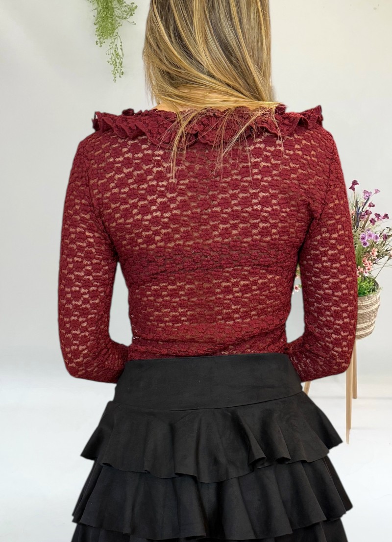 Blusa Vera granate burdeos
