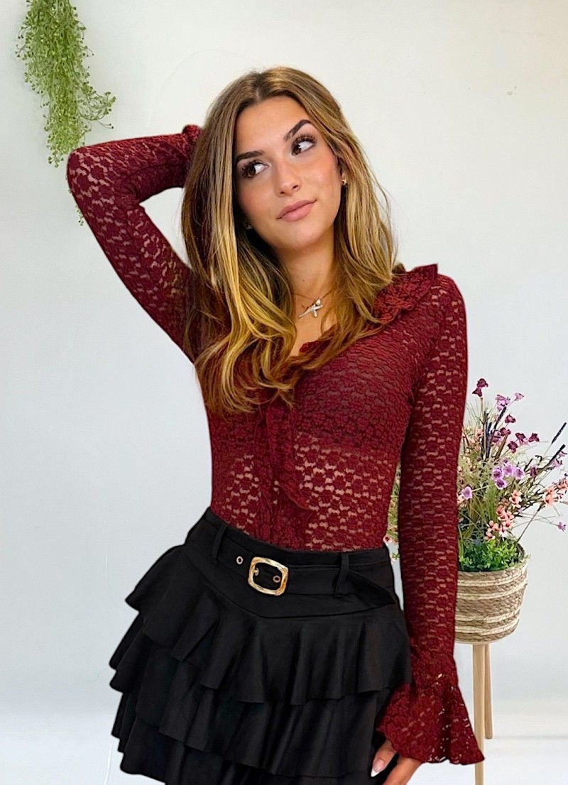 Blusa Vera granate burdeos