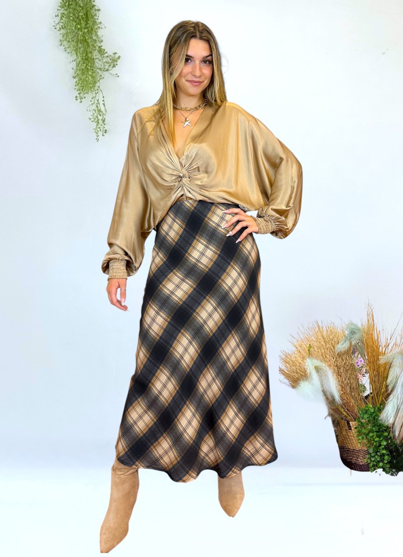 Falda Noa beige y marron