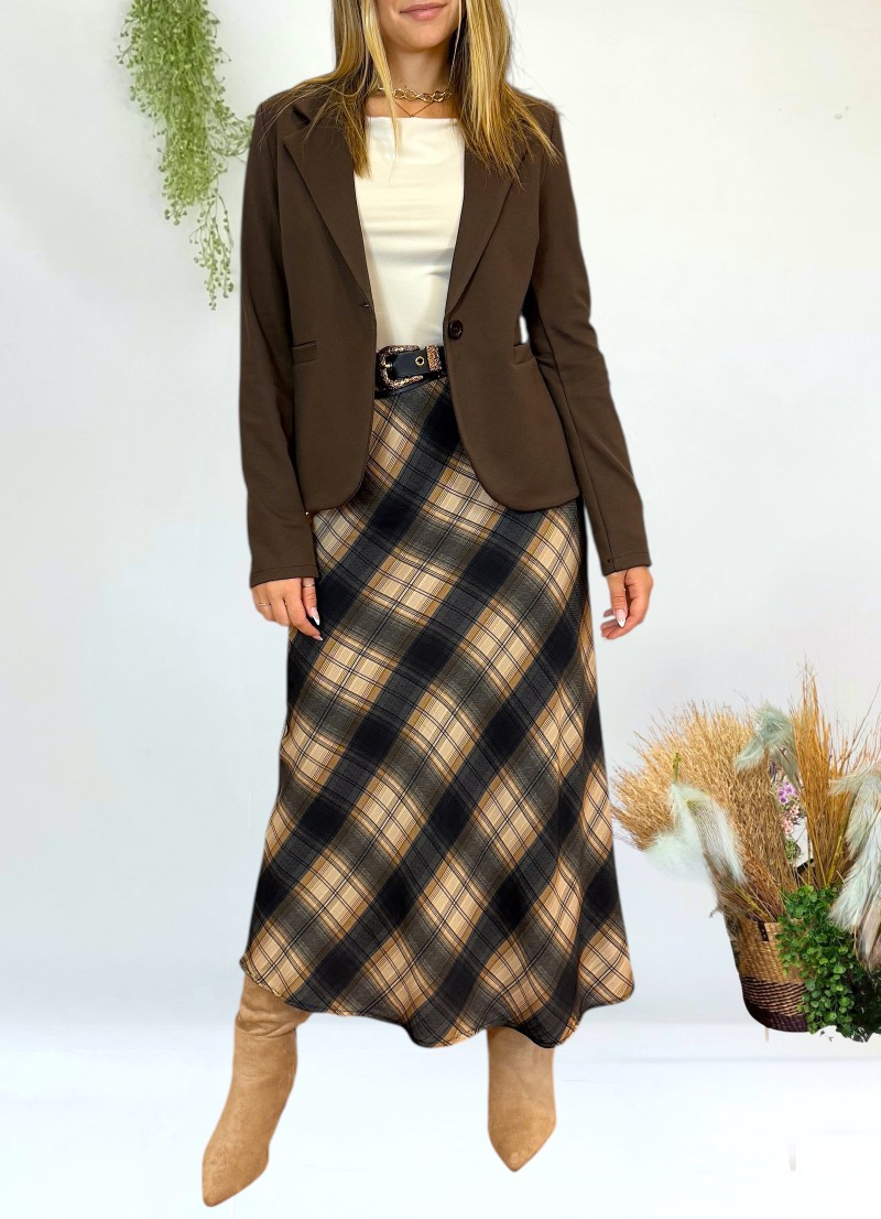 Falda Noa beige y marron