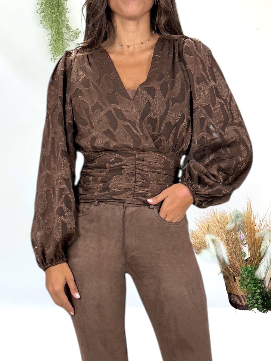 Blusa Cloe marrón chocolate