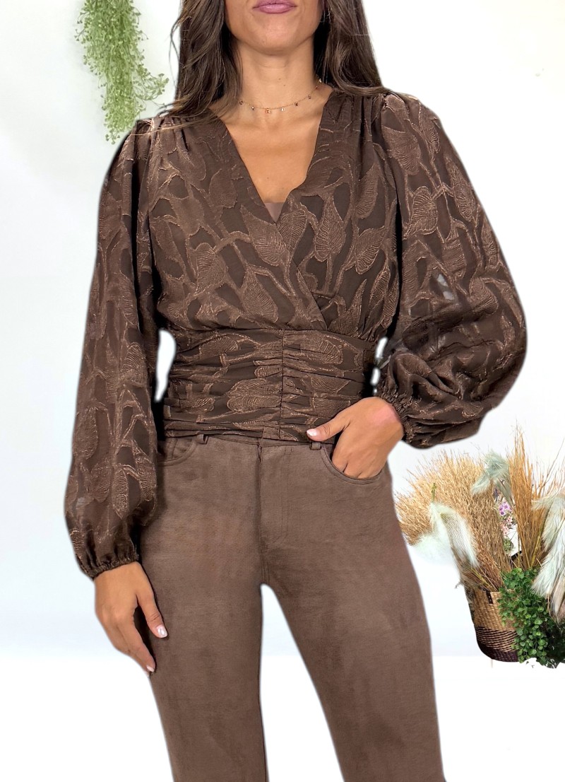 Blusa Cloe marrón chocolate