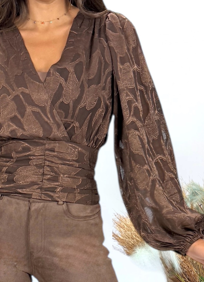 Blusa Cloe marrón chocolate