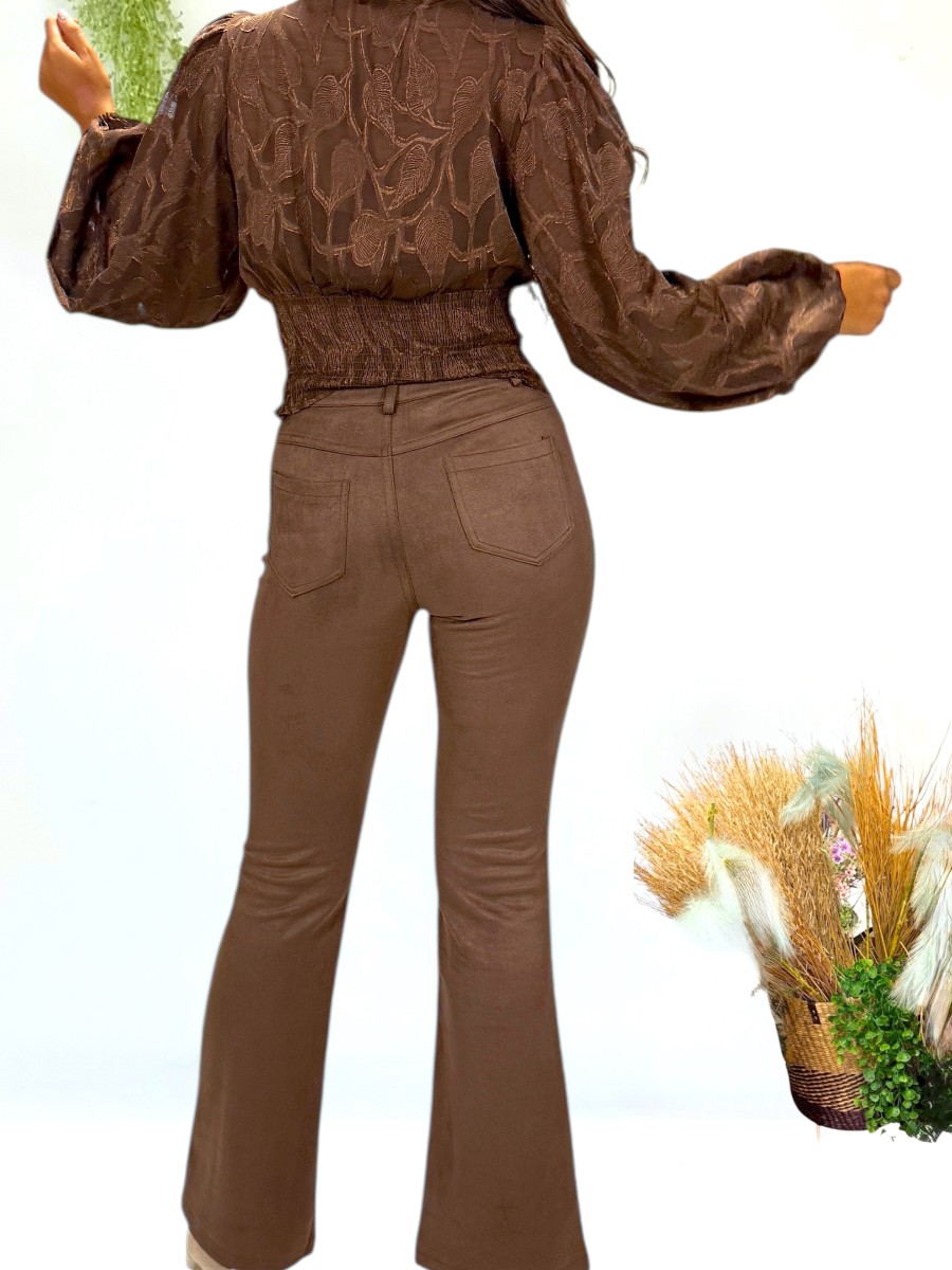 Blusa Cloe marrón chocolate