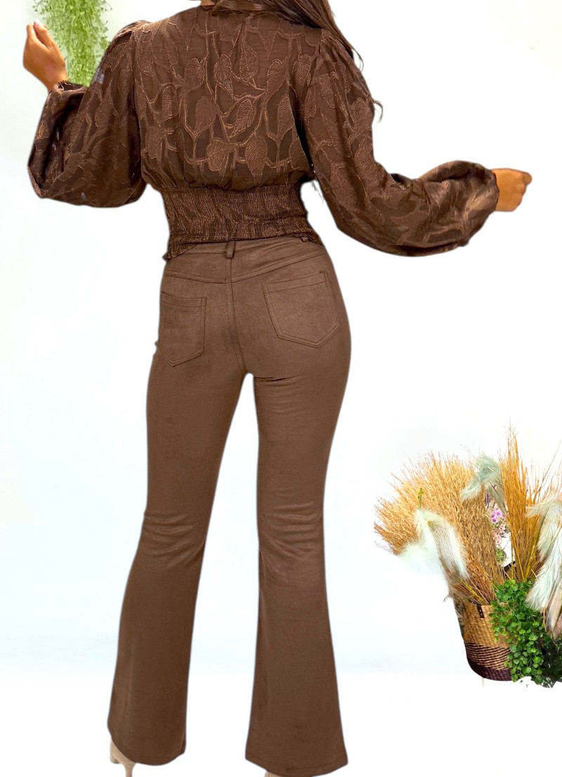 Blusa Cloe marrón chocolate