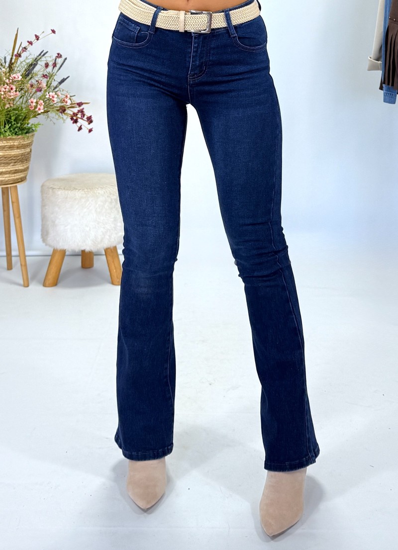 Pantalon acampanado vaquero azul