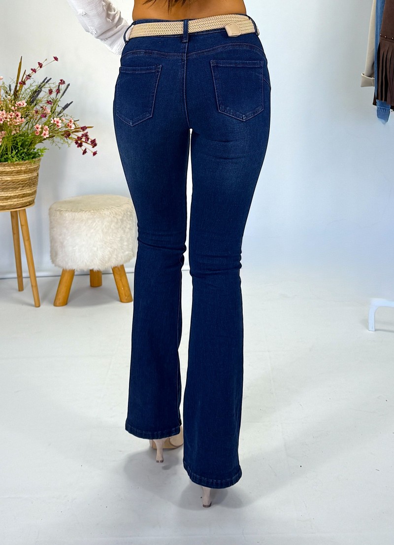 Pantalon acampanado vaquero azul