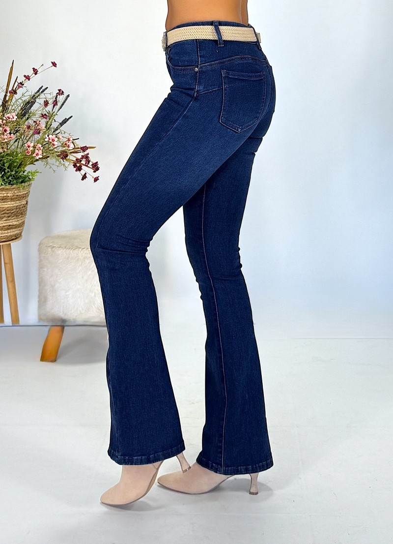 Pantalon acampanado vaquero azul