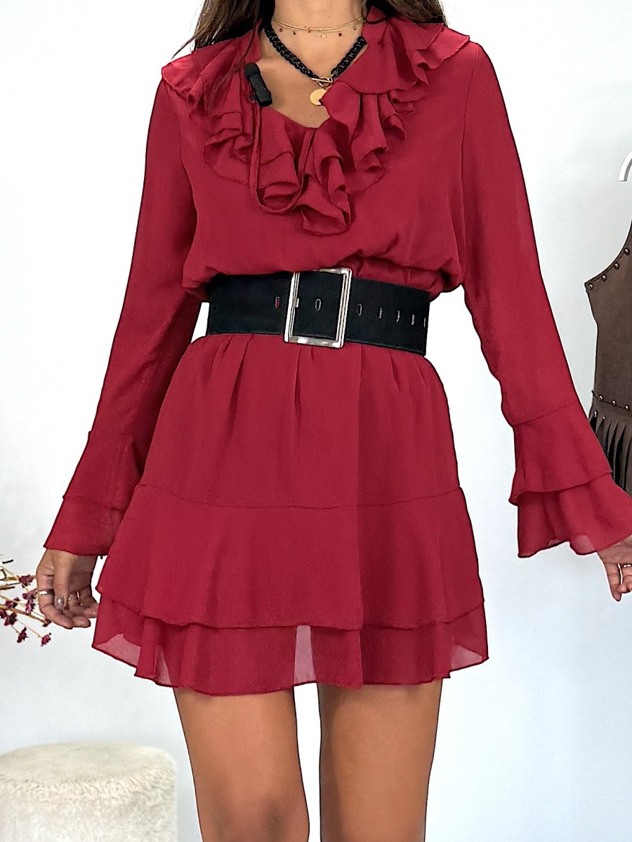 Vestido Noa rojo rubí