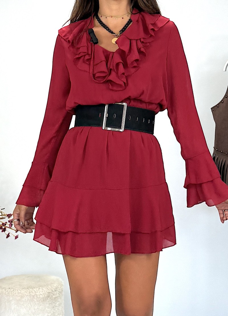 Vestido Noa rojo rubí