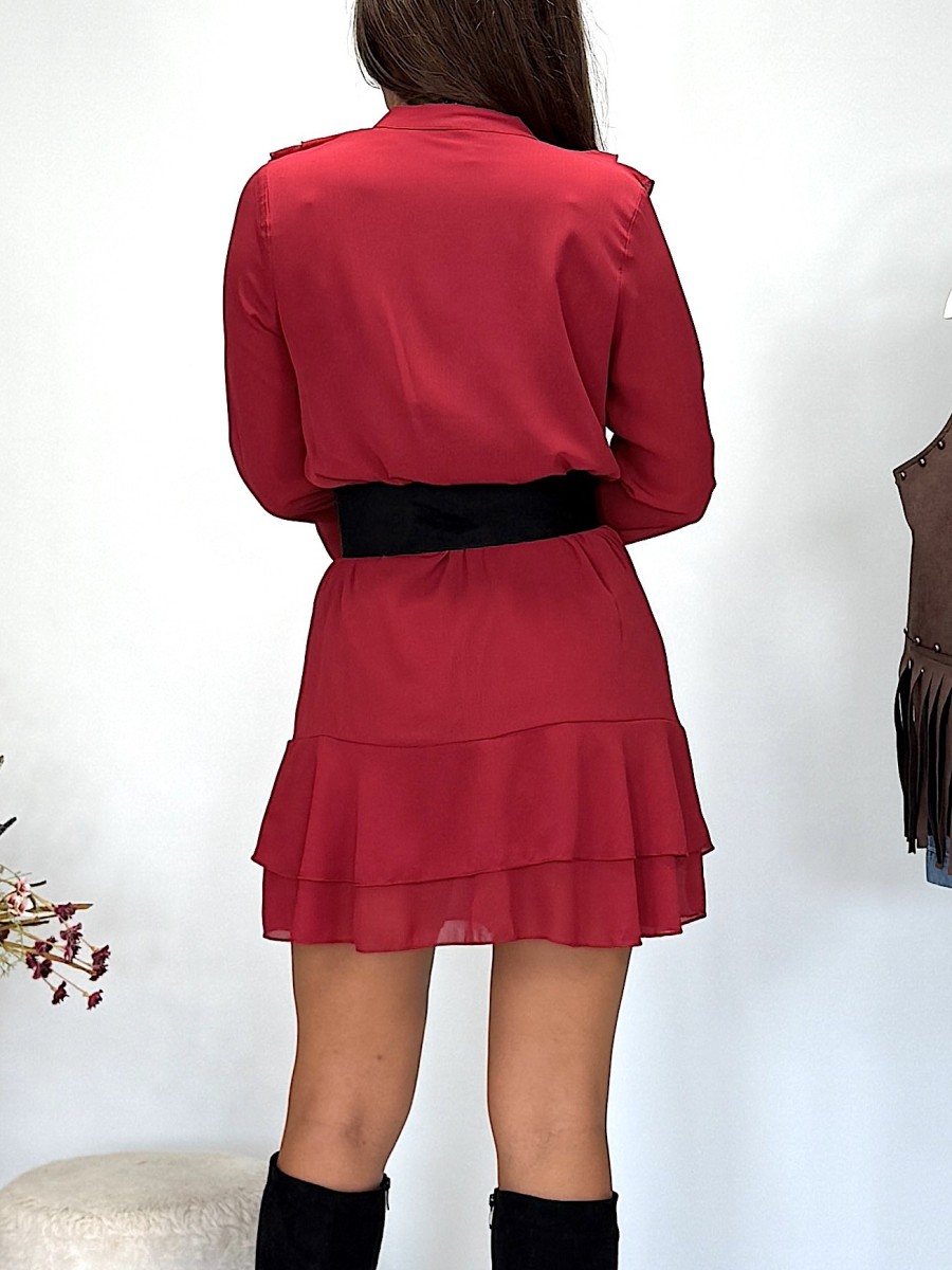 Vestido Noa rojo rubí