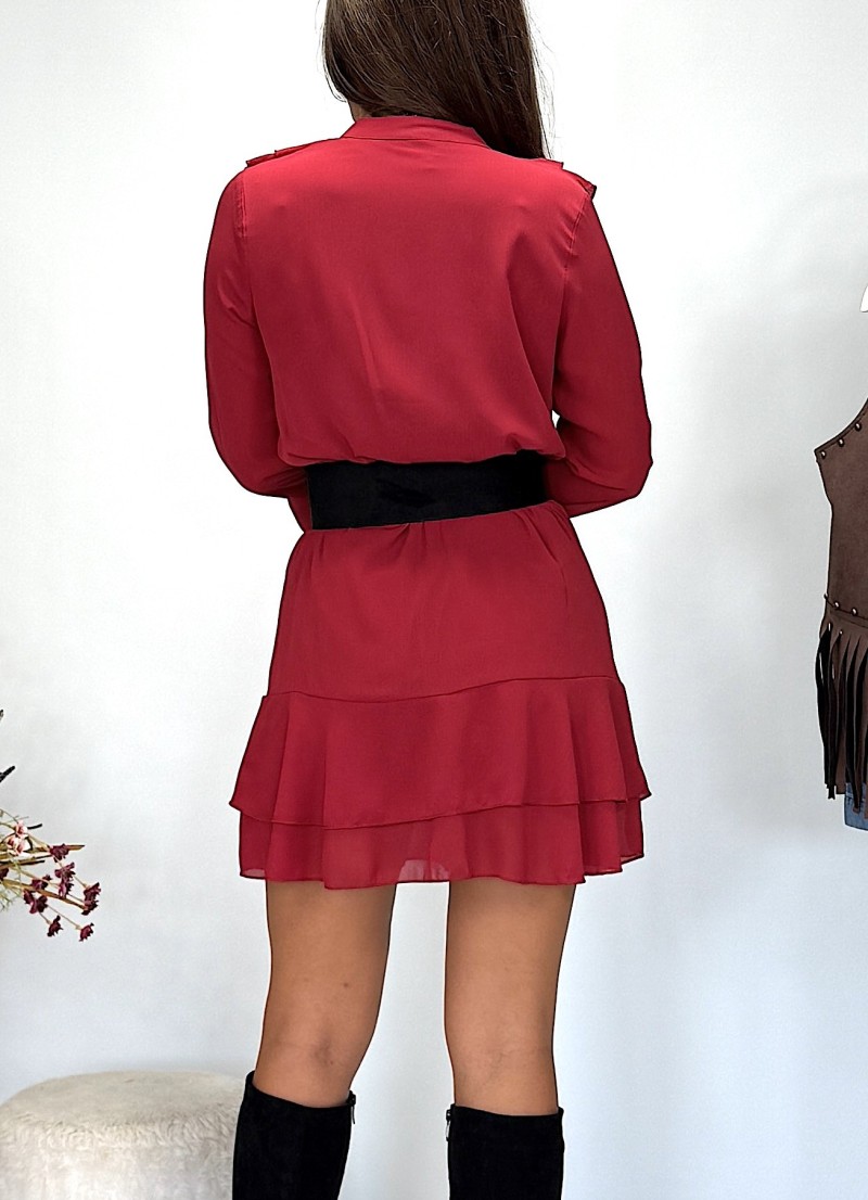 Vestido Noa rojo rubí