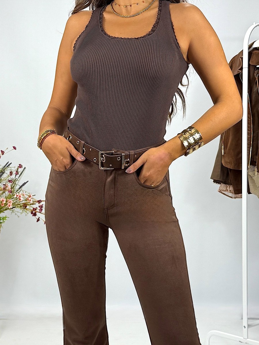 Top Zoe marrón chocolate