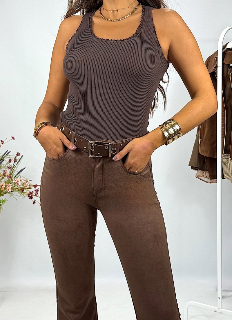 Top Zoe marrón chocolate