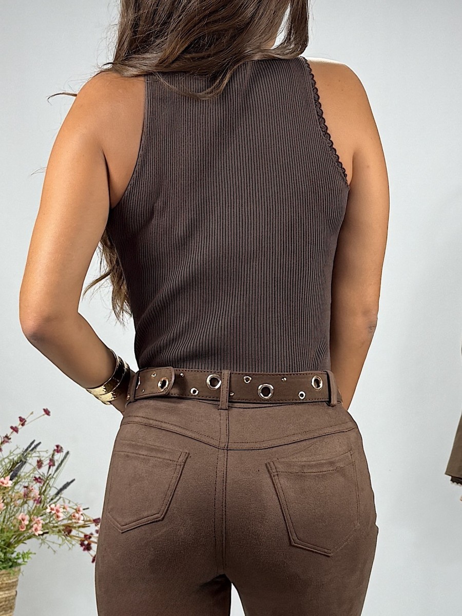 Top Zoe marrón chocolate