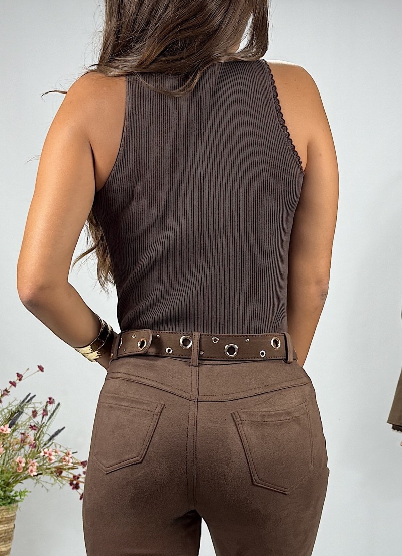 Top Zoe marrón chocolate