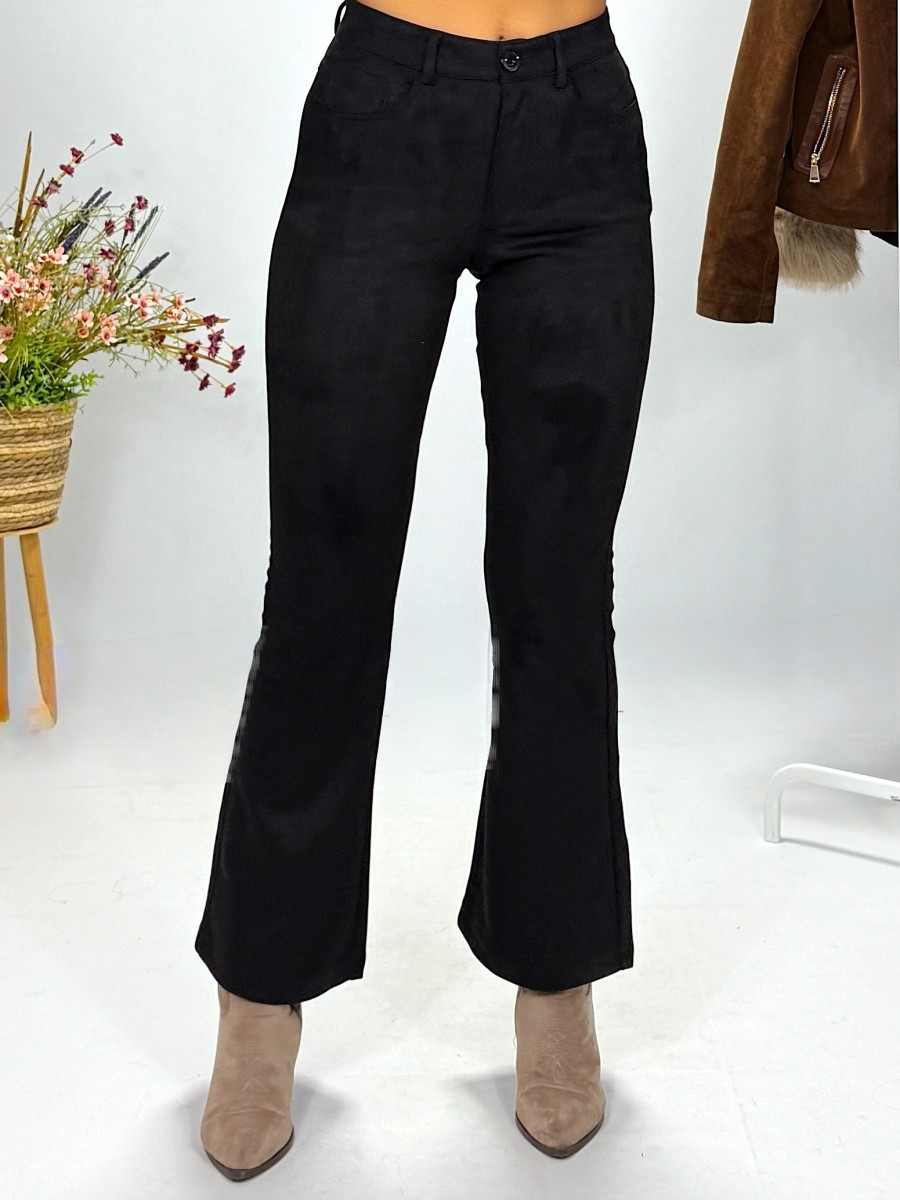 Pantalon Bruna antelina negro